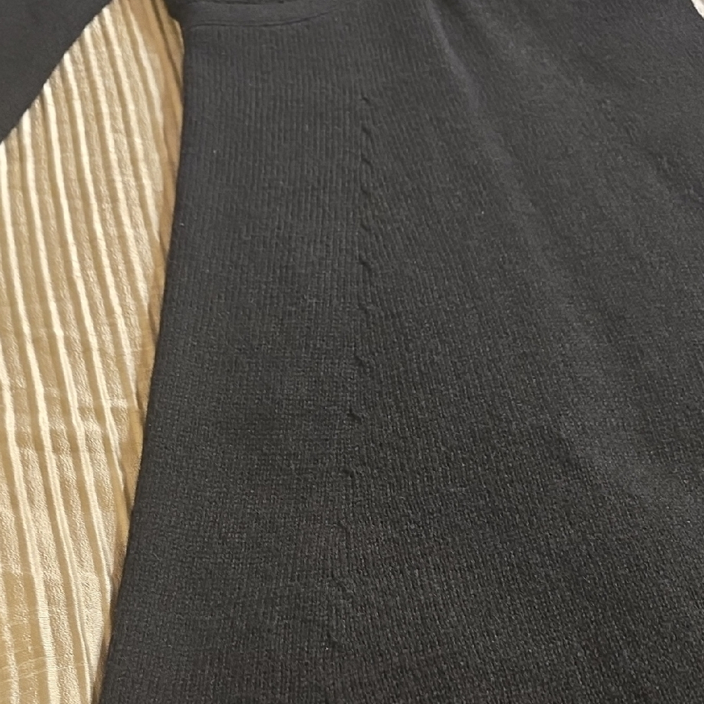 BCBGMaxAzria Lamb's Wool Black Long Sleeve Knit Dress - Picture 9 of 16